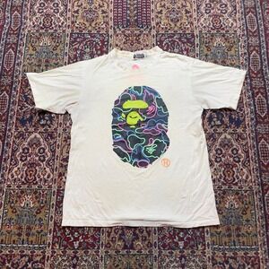 00s A Bathing Ape x A World Gone Mad white streetwear collab tee shirt XL Japan‎